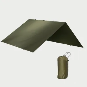 Camping Tarp Waterproof, Hammock Rain Fly Tent Tarp, Rectangle Lightweight Camping Tarps, Portable Rain Fly with Carry Bag for Camping Backpacking Hiking - Olive Green