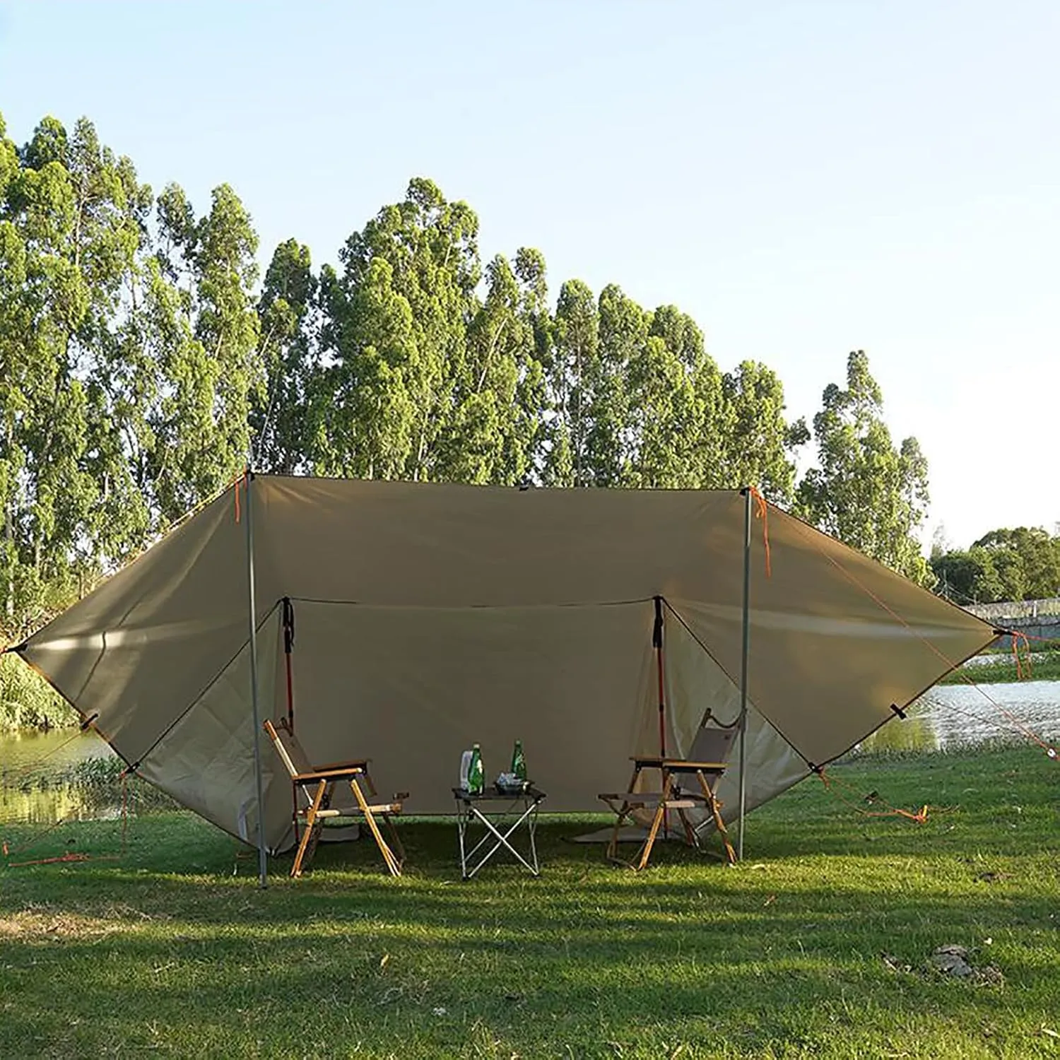Camping Tarp Waterproof, Hammock Rain Fly Tent Tarp, Rectangle Lightweight Camping Tarps, Portable Rain Fly with Carry Bag for Camping Backpacking Hiking - Olive Green