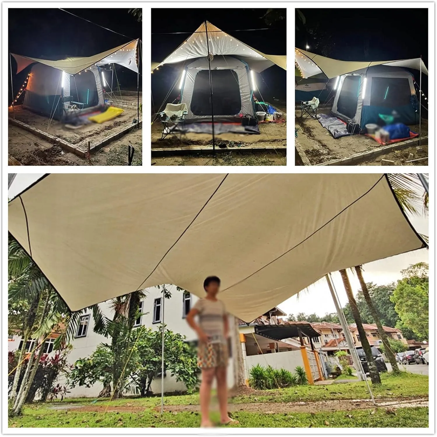 Camping Tarp,5.1x5.1m Large Tarp Tent Octagon Sunshade Awning Ultra-Large Sun Shelter Ooutdoor Camping Canopy Pavilion Garden Pergola Travel