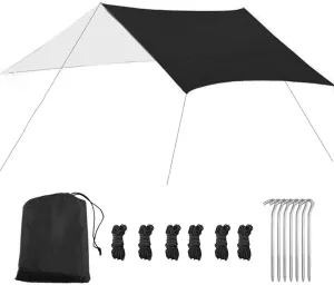 Camping Tarpaulin Rain Shed Easy to Install Camping Tarpaulin Tent Suitable for Backpacking Trekking Adventure Survival Equipment 118inch