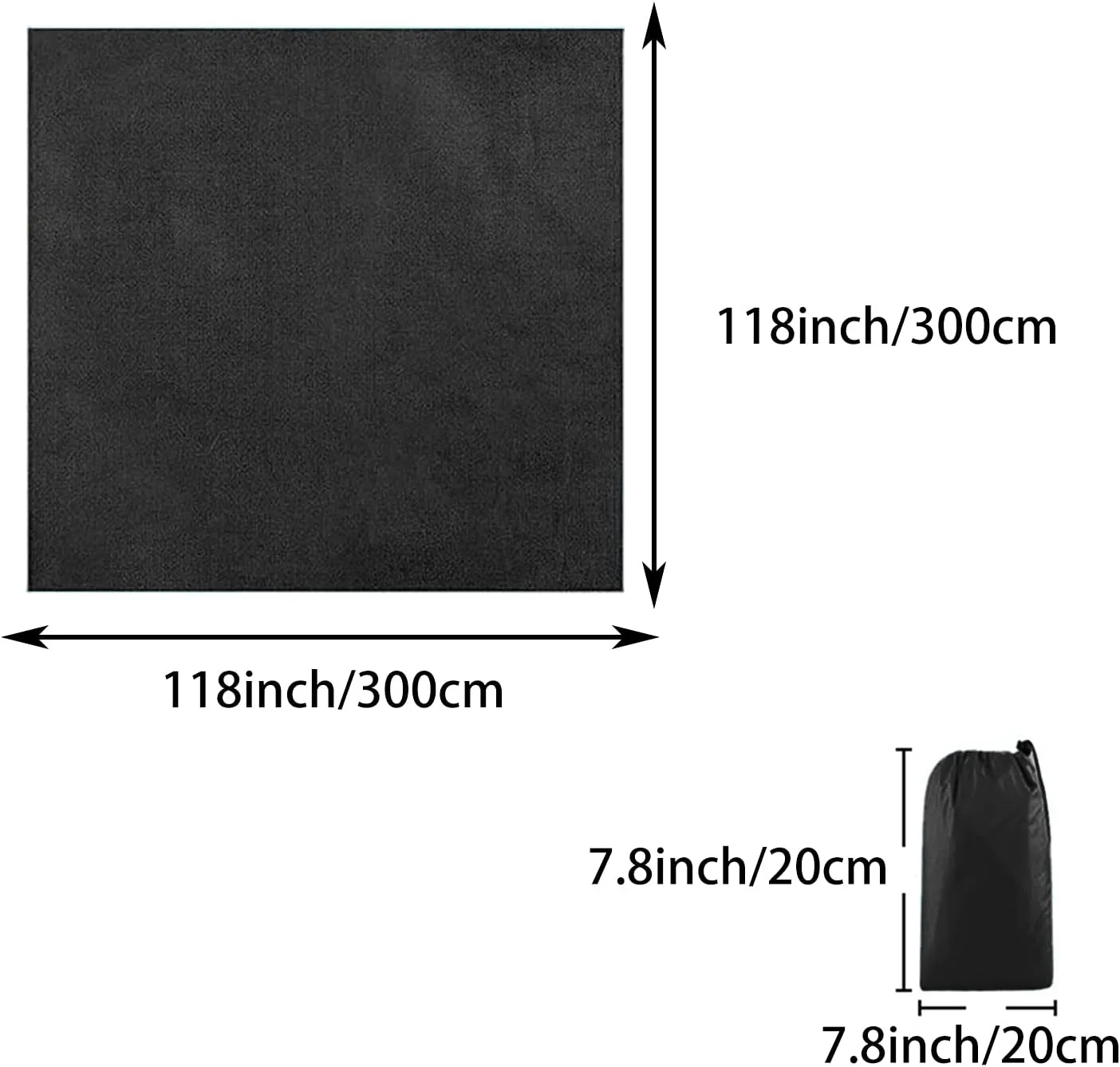 Camping Tarpaulin Rain Shed Easy to Install Camping Tarpaulin Tent Suitable for Backpacking Trekking Adventure Survival Equipment 118inch