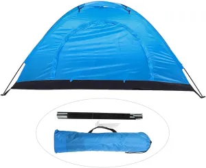 Camping Tent, 1 to 2 Persons Backpacking Tent with Carrying Bag, Lightweight Hiking Tent for Outdoor Backpacking, Hiking and Beach (Blue)
