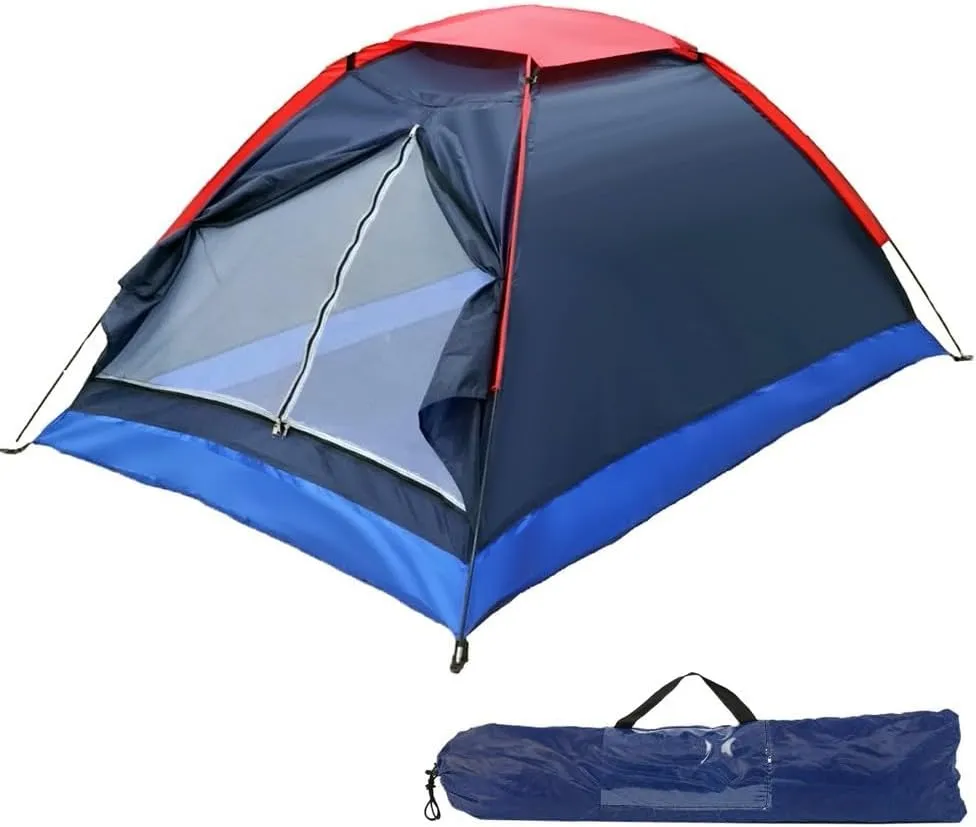 Camping Tent 2 Person, Waterproof Windproof Tent Portable Dome Tents with Dual-layer Door and Fiberglass Poles for Outdoor Camping Backpacking(Navy Blue)