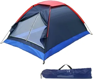 Camping Tent 2 Person, Waterproof Windproof Tent Portable Dome Tents with Dual-layer Door and Fiberglass Poles for Outdoor Camping Backpacking(Navy Blue)