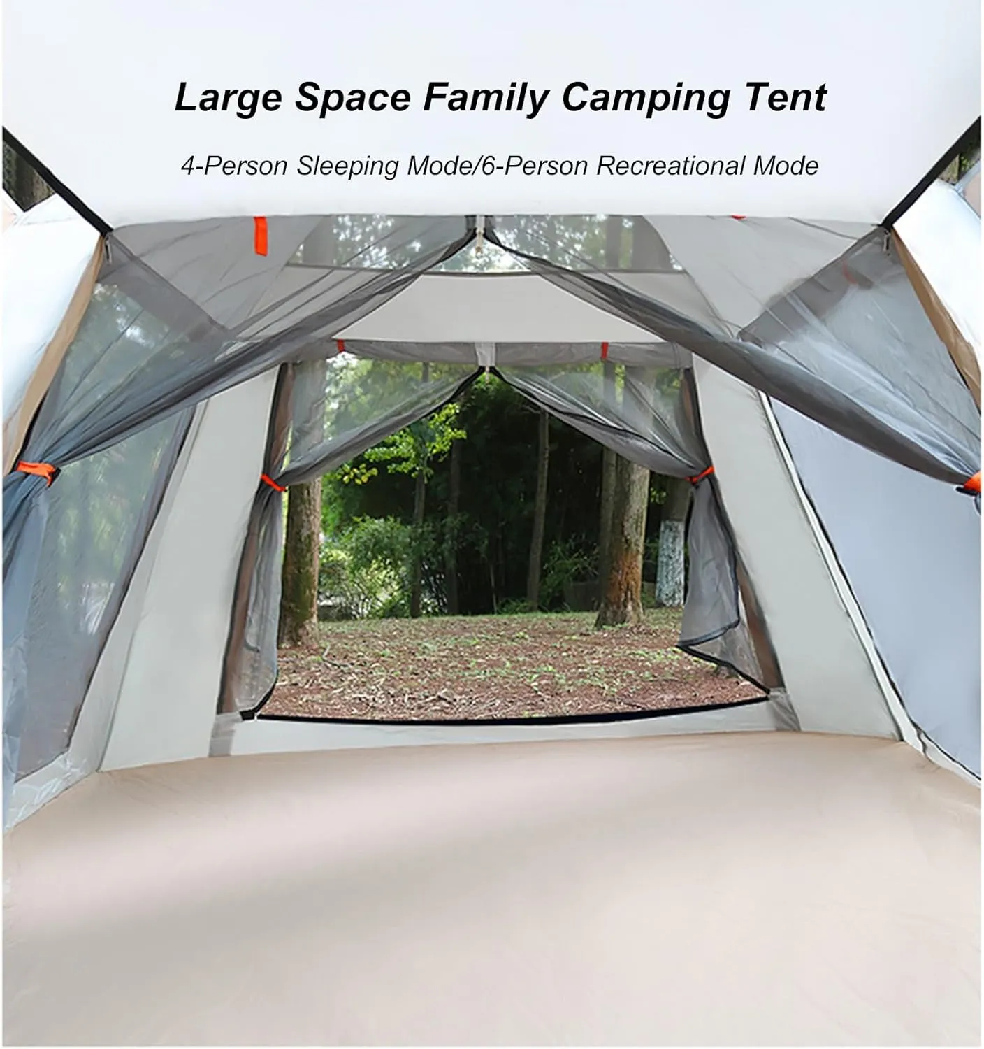Camping Tent 3-4/4-6 Person Automatic Instant Pop Up Dome Tent Outdoor Portable Family Camping Tent Rainproof Sunproof Beach Tent with Moisture-Proof Mat