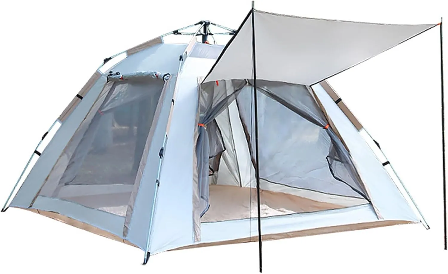 Camping Tent 3-4/4-6 Person Automatic Instant Pop Up Dome Tent Outdoor Portable Family Camping Tent Rainproof Sunproof Beach Tent with Moisture-Proof Mat