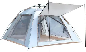 Camping Tent 3-4/4-6 Person Automatic Instant Pop Up Dome Tent Outdoor Portable Family Camping Tent Rainproof Sunproof Beach Tent with Moisture-Proof Mat