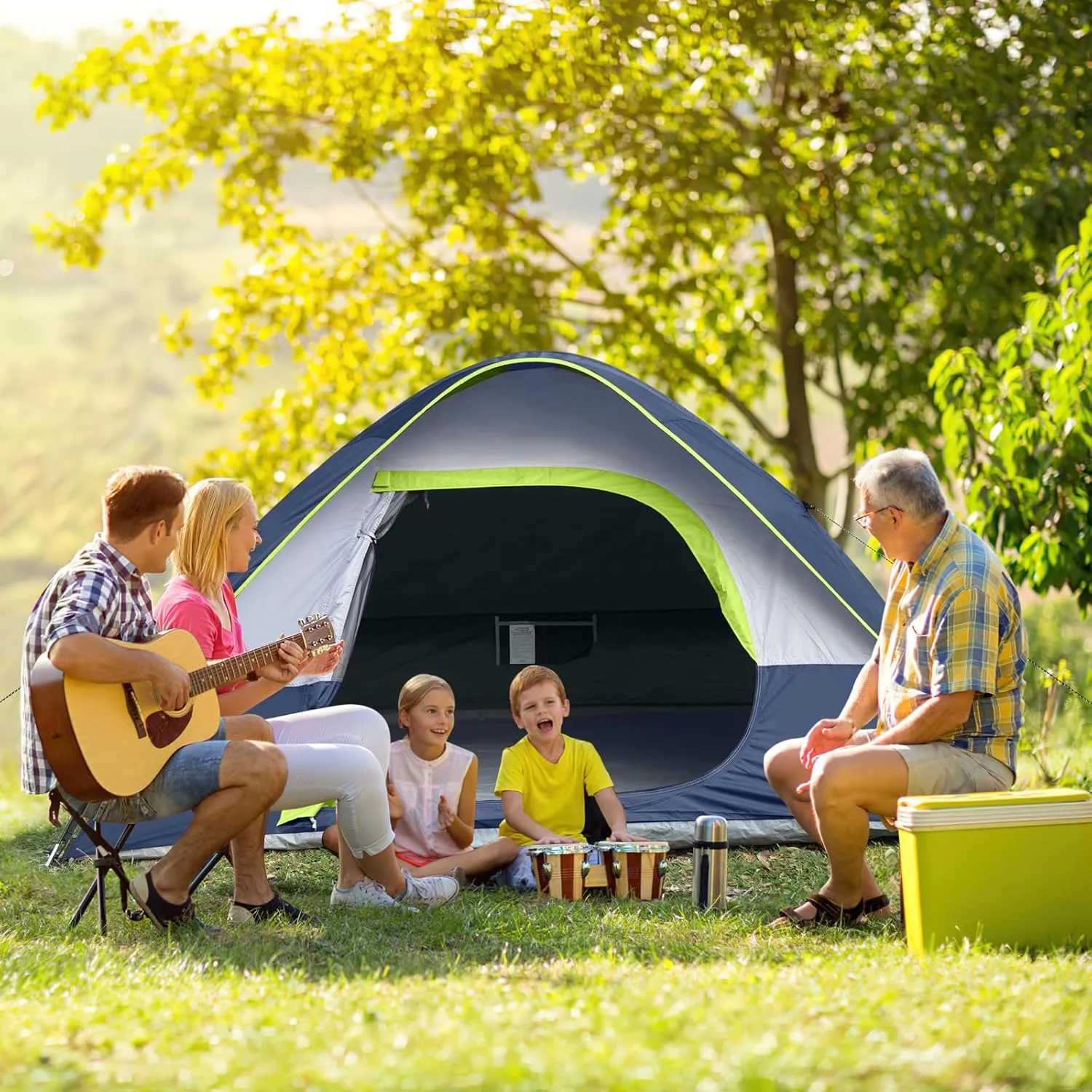 Camping Tent 4 Person, Waterproof Windproof Tent with Rainfly Easy Set up-Portable Dome Tents for Camping