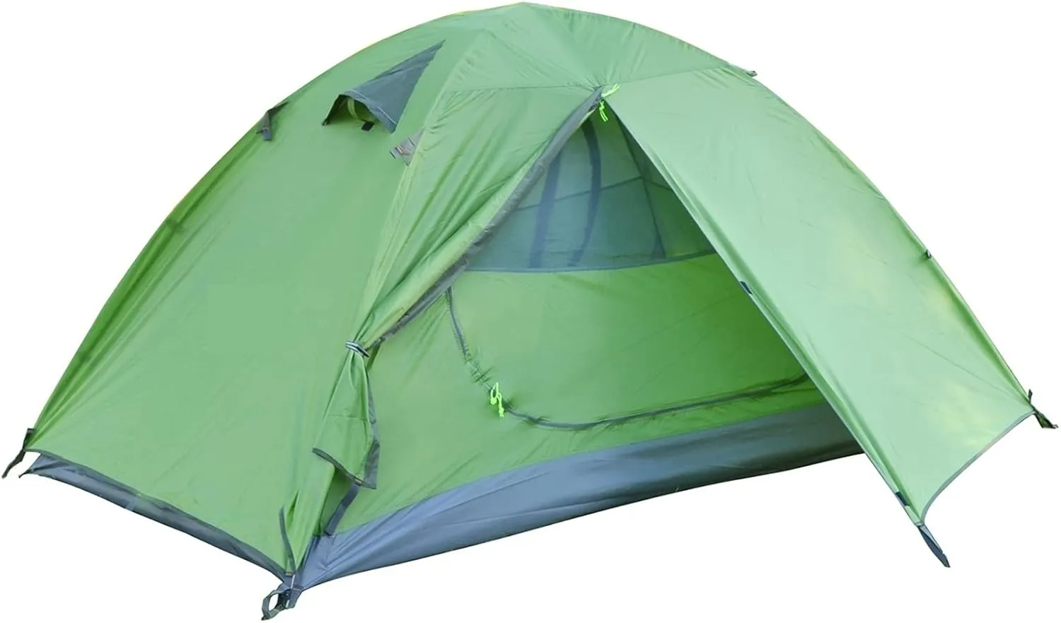 Camping Tent Camping Tent, Aluminum Poles Outdoor Travel Double Layer Waterproof Windproof Lightweight Backpacking Tent (Color : Blue) (Green One Size