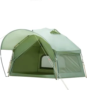 Camping Tent, Integrated Hexagon Tent Outdoor Camping Bionic Design Large Space Camping Tent Sun Shelters Instant Cabin Tent for 3-5 Person Double