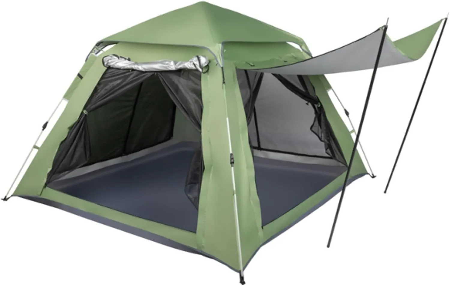 Camping Tent Multifunctional Outdoor Tent, Four-Person Family Tent, Quick-Opening Automatic Tent Waterproof and UV-Proof Tent Awning Suitable for 4~5 People Camping Picnic Outdoor Travel Tent