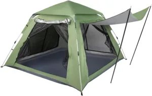 Camping Tent Multifunctional Outdoor Tent, Four-Person Family Tent, Quick-Opening Automatic Tent Waterproof and UV-Proof Tent Awning Suitable for 4~5 People Camping Picnic Outdoor Travel Tent