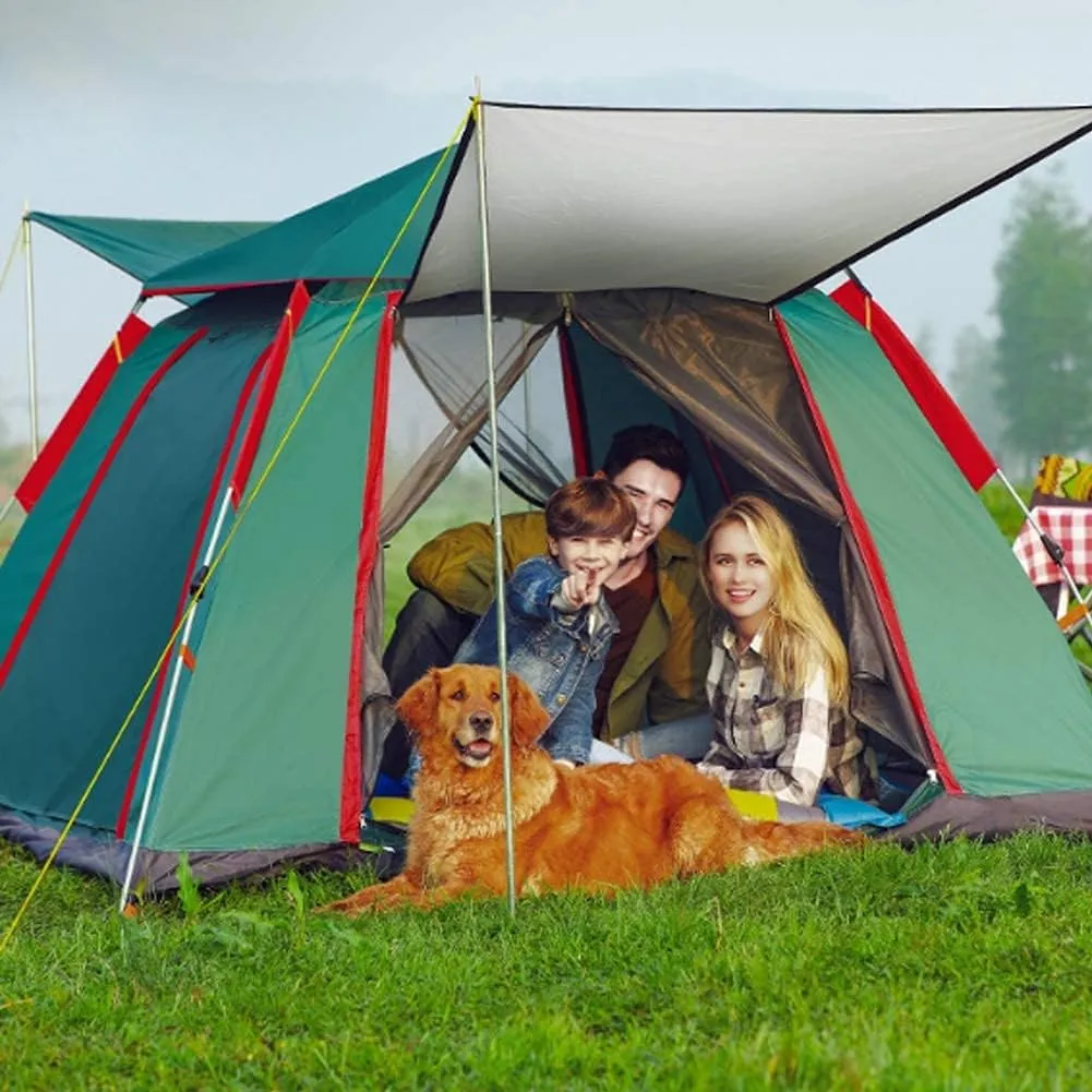 Camping Tent Rainproof Multifunction Folding Automatic Outdoor Thick Family Tents 5-8 Person (M?rkgr?n 3/4 Person) (Ljusbl? 3/4 Person)