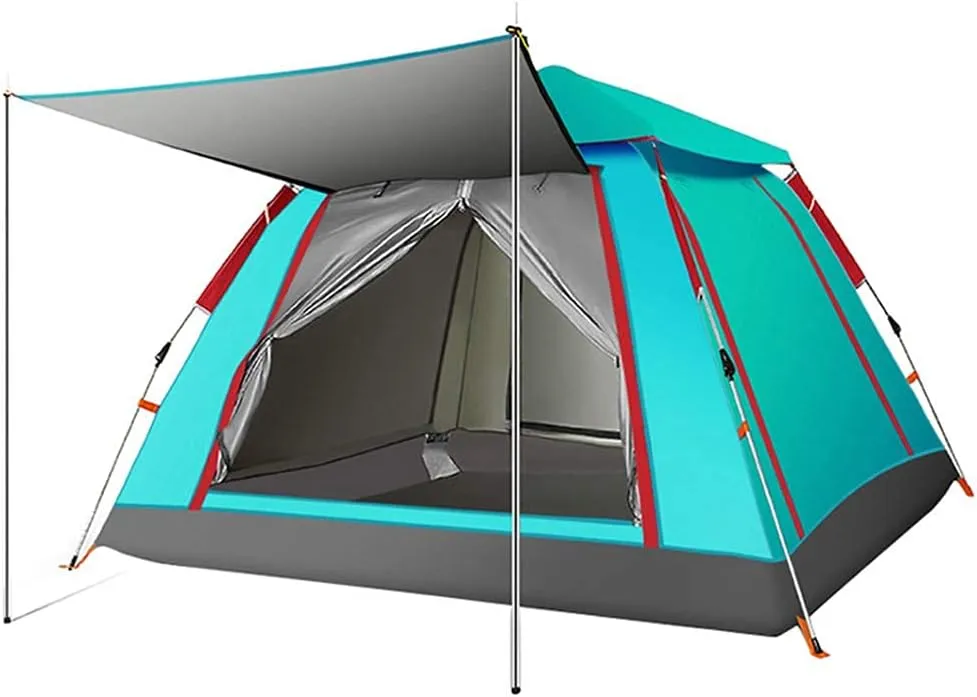 Camping Tent Rainproof Multifunction Folding Automatic Outdoor Thick Family Tents 5-8 Person (M?rkgr?n 3/4 Person) (Ljusbl? 3/4 Person)