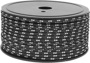 Camping Tent Rope Outdoor Guy Lines 4mm Thickness Tent Wind Rope Reflective Rope for Canoe Canopy Shelter Picnic Fishing, Black
