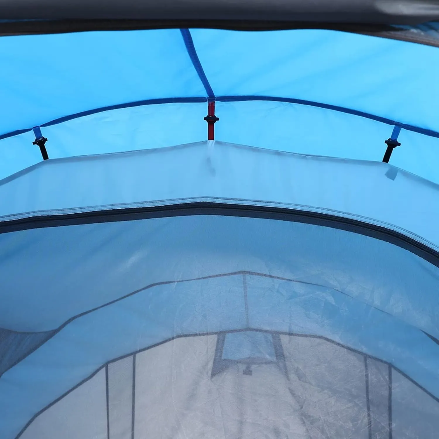 Camping Tent Throw Pop Up Tent 4-6 Person Outdoor Automatic Tents Double Layers Large Family Tent Waterproof Camping Hiking Tent (Color : Single Blue