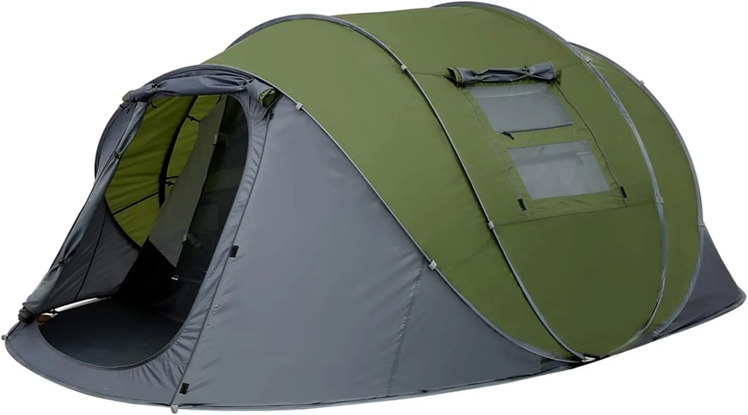 Camping Tent Throw Pop Up Tent 4-6 Person Outdoor Automatic Tents Double Layers Large Family Tent Waterproof Camping Hiking Tent (Color : Single Blue