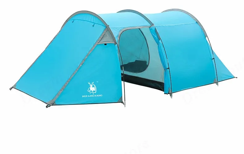 Camping Tent Waterproof 3-4 Person Double Layer Tunnel Tent