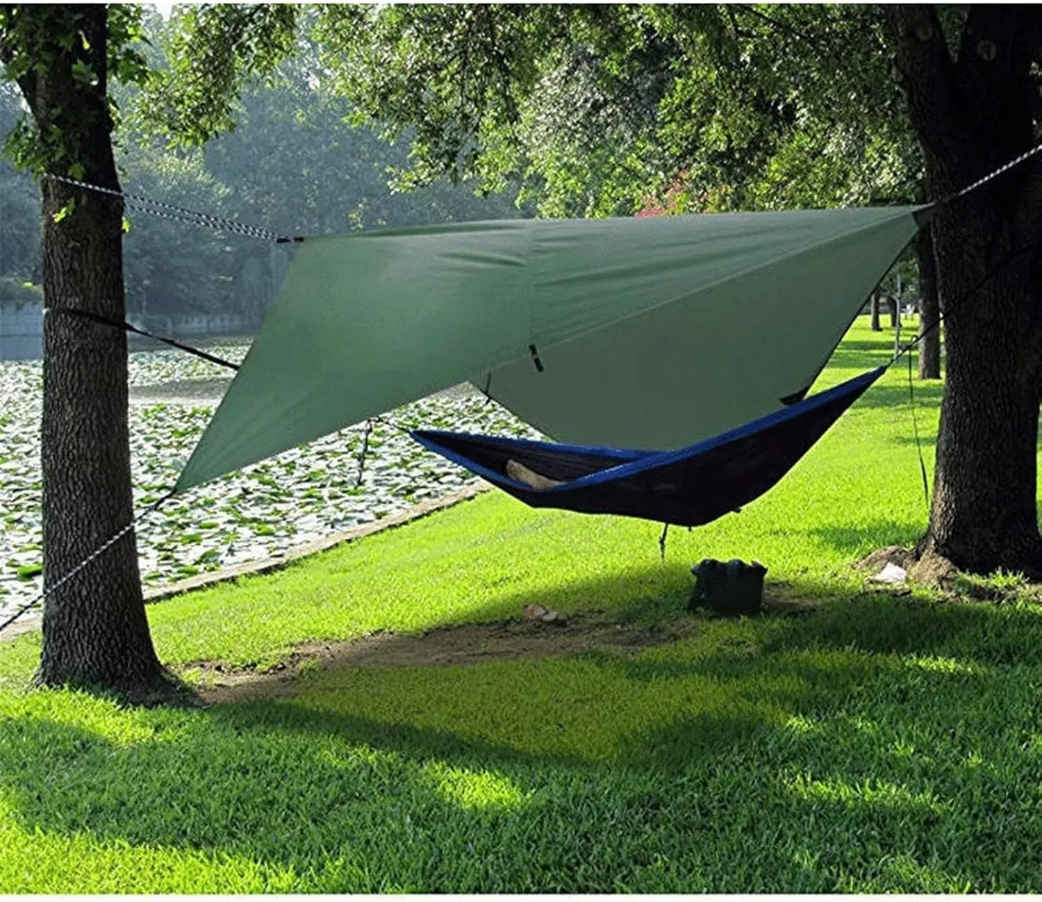 Camping Tent Waterproof Tarpaulin Tent Shade Outdoor Camping Hammock Rainproof Garden Awning Canopy Shade Ultralight Diamond/Hexagon (Color : 2, Size (1 ONE SIEZ)