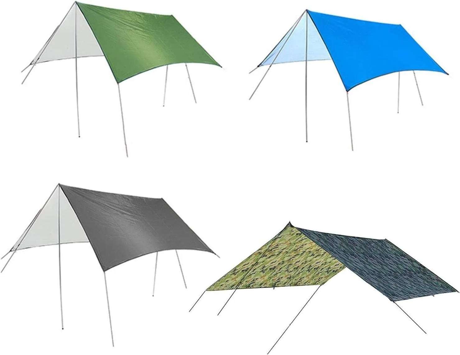 Camping Tent Waterproof Tent Tarp Durable Portable Multifunctional Camping Picnic Pad Mat Ground Sheet Mat Beach Sun Shelter for Beach Hiking (Color :, Blue