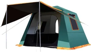 Camping Tents Shelter Portable Waterproof Hold 3-4 Persons Instant Setup Pop Up Tent with Top Rainfly Doors Mesh Windows UV Protection Carry BagFor Camping Hiking Mountaineering ( Color : Green )
