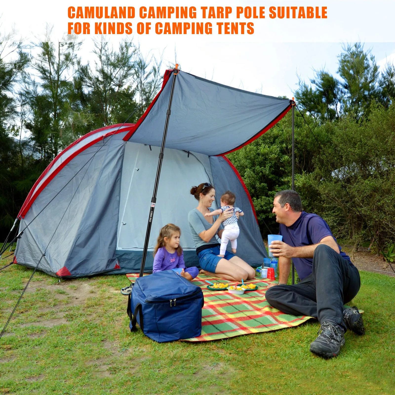 CAMULAND Heavy Duty Trap Poles Set, Adjustable, Lightweight and Portable(Black)