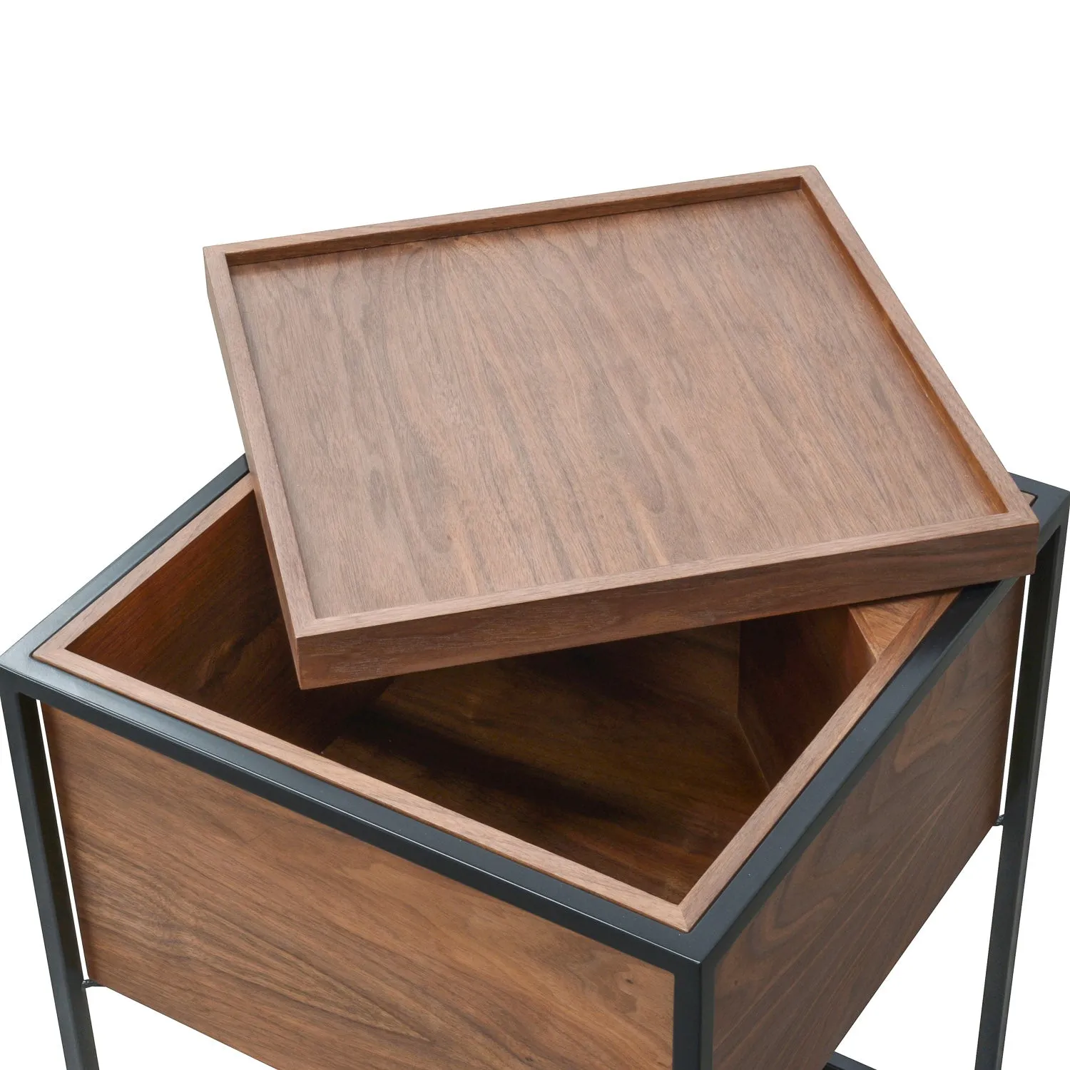 Cane Walnut Oak Side Table