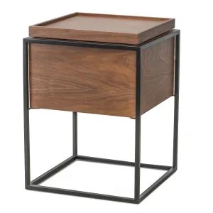 Cane Walnut Oak Side Table