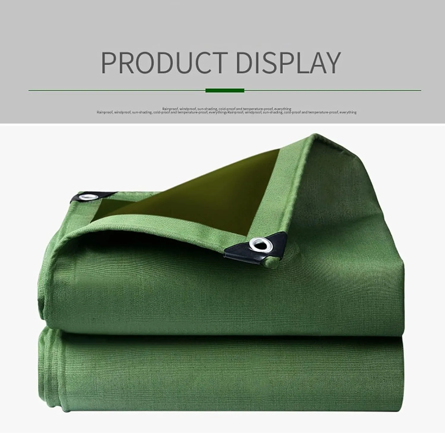 Canvas Tarp, Heavy Duty Waterproof Tarps, Canvas Tarp with Rustproof Grommets, Outdoor Waterproof Tarpaulin, for Camping, Tent Shelter, Boat, Car,Boat, 1.2x1.8m