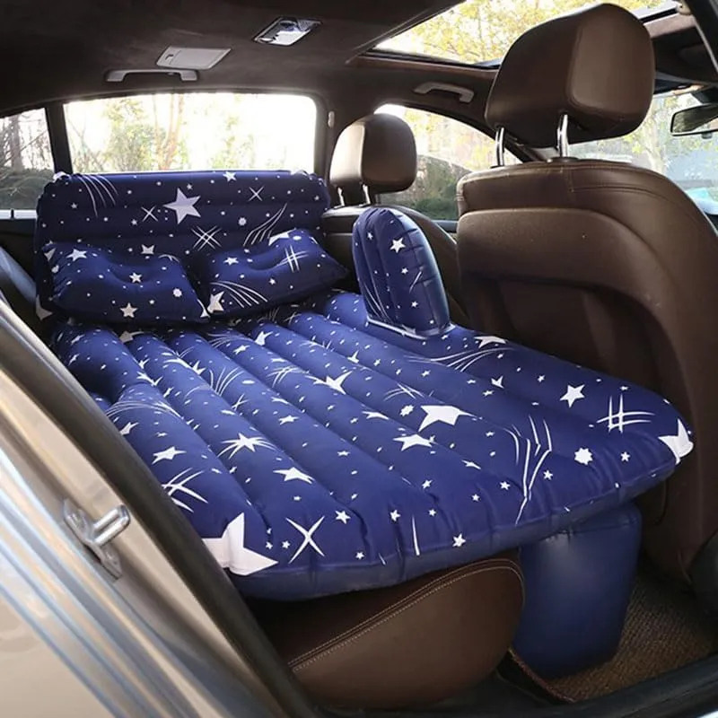 Car Air Mattress for Geely Vision X6 Pro 2021–2025, Inflatable Back Seat Sleeping Pad with Pump & 2 Pillows, Folding Portable Camping Bed for Travel& Road Trips,Blue