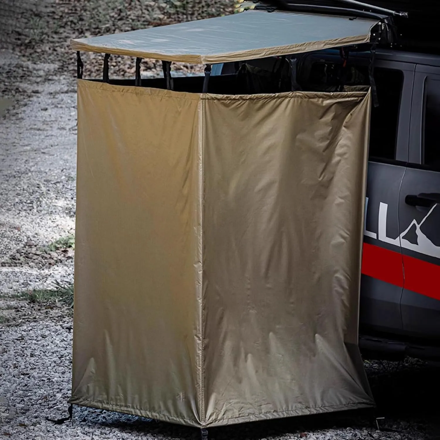 Car Camping Shower Awning Bathroom Tent for Land General Purpose Cars,SUV Car Side Shower Shelter Privacy Room with Roof and Floor mat,Portable Outdoor Changing Room