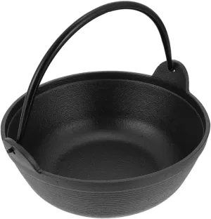 Cast Iron Cauldron Pot for Outdoor Camping Portable Cooking Pot Deep Skillet Design Non-stick for Family Gatherings and Picnics Efficient Heat Distribution