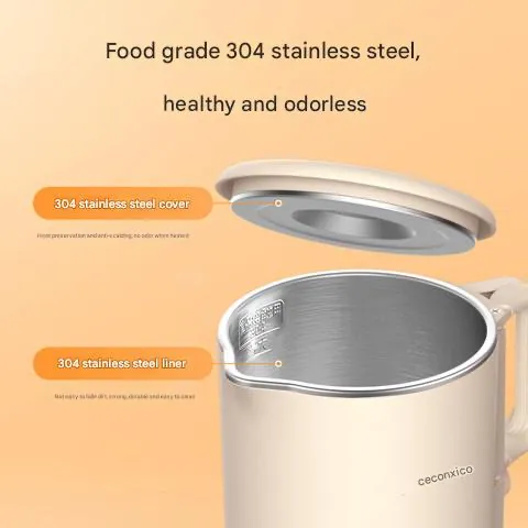 cecon portable kettle travel foldable small kettle electric kettle heating water cup stainless steel