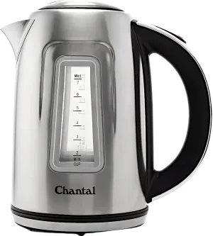 Chantal 1.8 QT Jupiter Electric Kettle, Stainless Steel, Silver