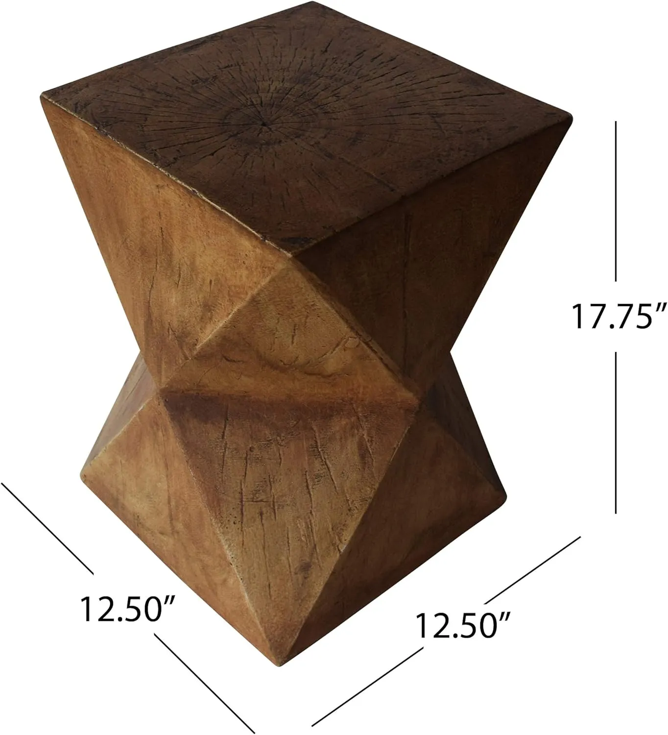 Christopher Knight Home Manuel Light-Weight Concrete Accent Table, Natural, 12.5D x 12.5W x 17.75H in
