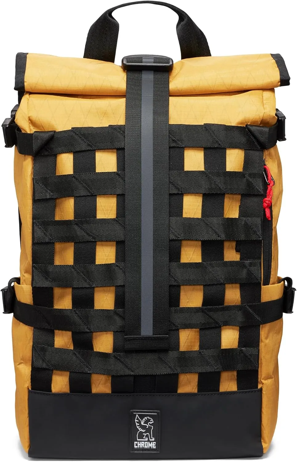 Chrome Industries Barrage 22L Amber X Roll-Top Backpack – Water Resistant Bag for Work, School, Travel – Features Cargo Net & Laptop Pocket