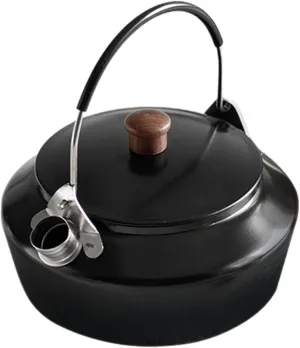 Classic Black Camping Tea Pot Wear-resistant Stovetop Kettle Kitchen Water Pot for Outdoor and Home Use