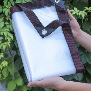 Clear Plastic Tarp,Thickened Tear Resistant,Anti-Aging Insulation PE Tarp Cover Tarpaulin,Transparent Tarpaulin Large,Clear Waterproof Cover(3x7 ft (1x2m))