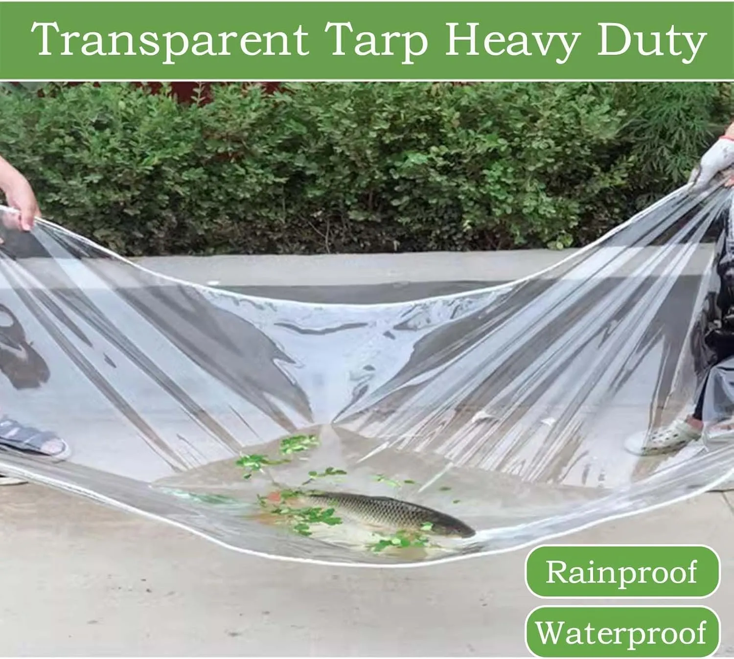 Clear PVC Vinyl Tarp Clear Tarps 4.3x6.6ft, Waterproof Clear Tarps with Grommets, Heavy Duty Waterproof Transparent Tarpaulin for Plants Gardens