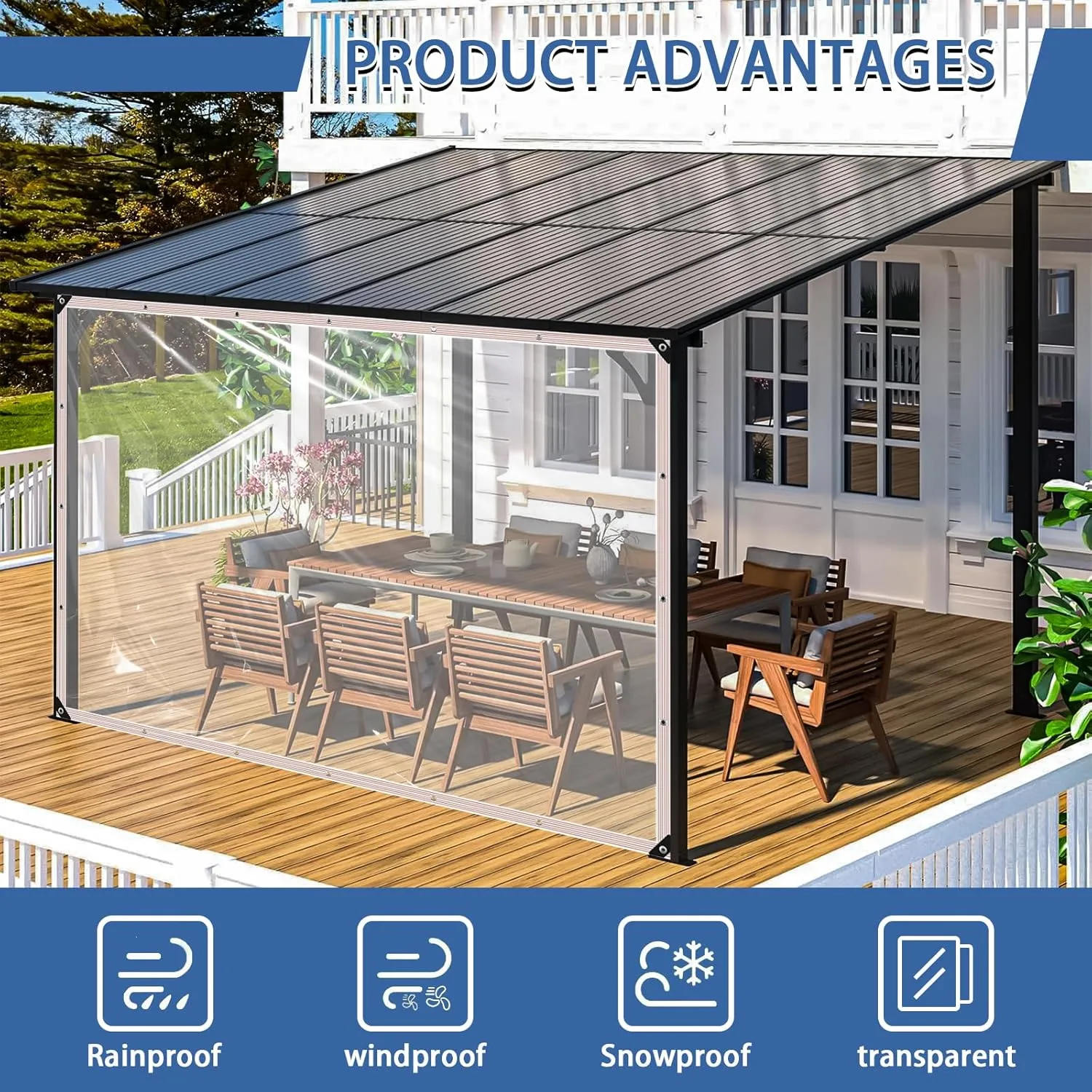 Clear Tarp Waterproof with Grommets 6x81ft,Transparent Tarpaulin Large (Small),Heavy Duty PVC Vinyl Tarps Cover for Outdoor/Camping/Plant/Garden/Chicken Coop