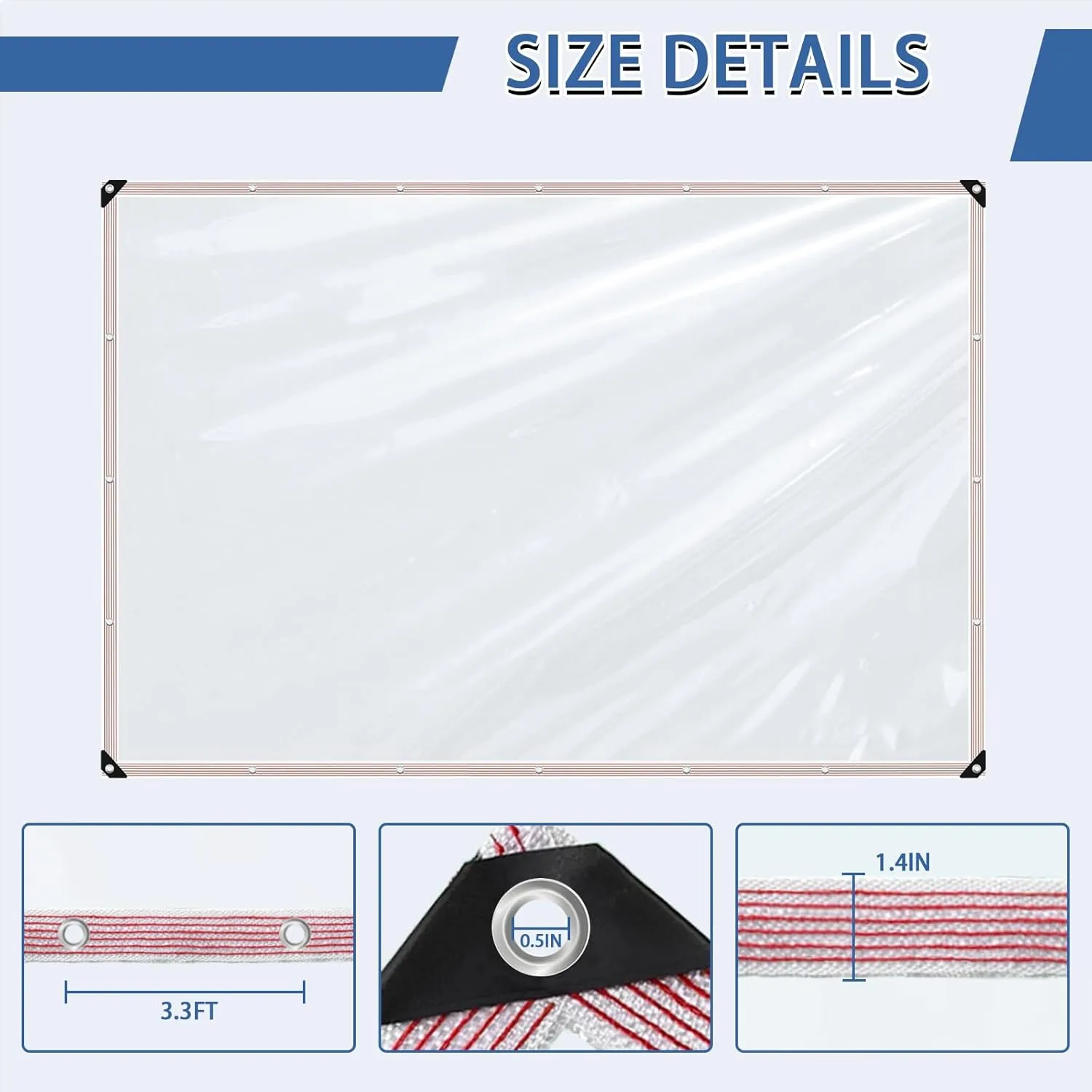 Clear Tarp Waterproof with Grommets 6x81ft,Transparent Tarpaulin Large (Small),Heavy Duty PVC Vinyl Tarps Cover for Outdoor/Camping/Plant/Garden/Chicken Coop