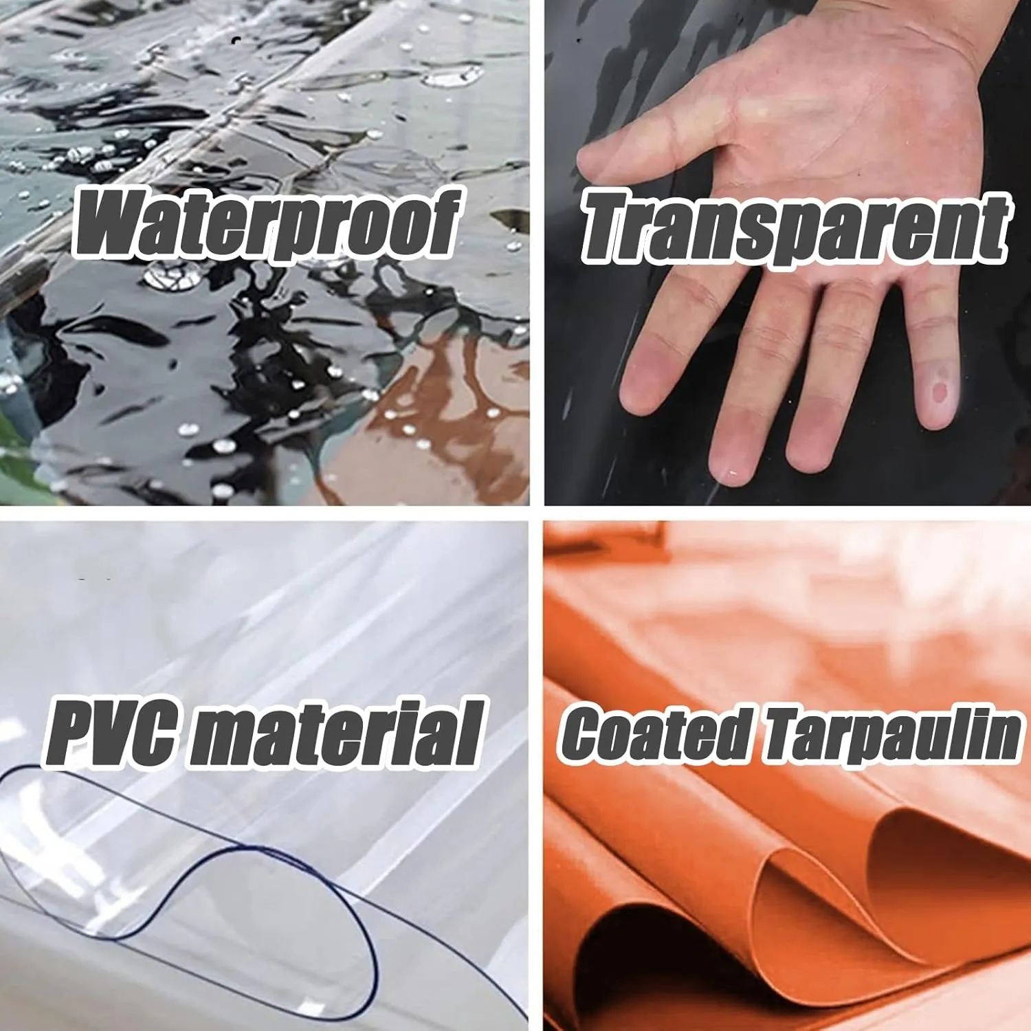 Clear Tarpaulin Waterproof Poly Clear Vinyl Tarp Cover Clear Tarpaulin Waterproof Sheet With Eyelets Plastic Tarp Windproof Transparent Tarpaulin Cover Zipper Transparent Tarpaulin(H*W: 10*20m/394*787