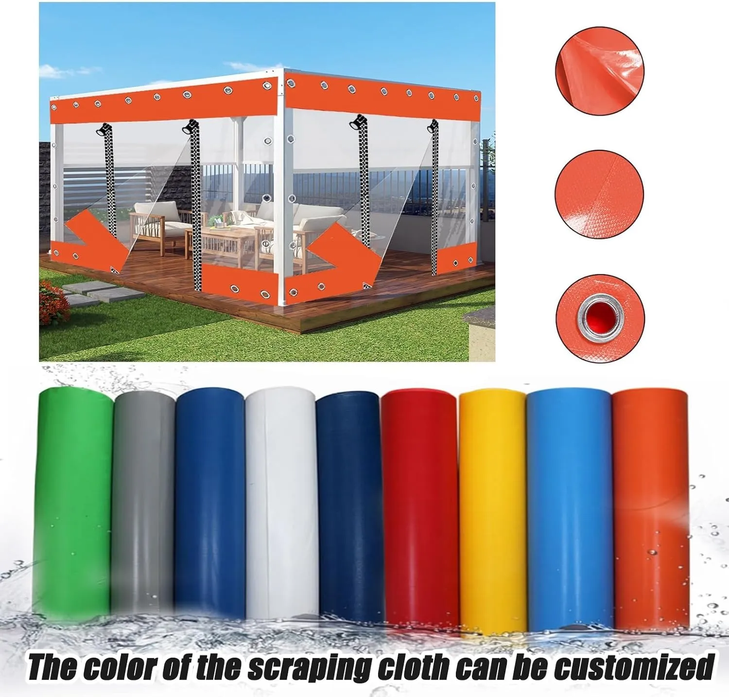 Clear Tarpaulin Waterproof Poly Clear Vinyl Tarp Cover Clear Tarpaulin Waterproof Sheet With Eyelets Plastic Tarp Windproof Transparent Tarpaulin Cover Zipper Transparent Tarpaulin(H*W: 10*20m/394*787