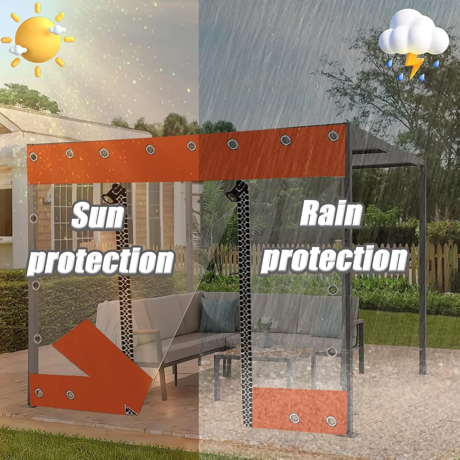 Clear Tarpaulin Waterproof Poly Clear Vinyl Tarp Cover Clear Tarpaulin Waterproof Sheet With Eyelets Plastic Tarp Windproof Transparent Tarpaulin Cover Zipper Transparent Tarpaulin(H*W: 10*20m/394*787