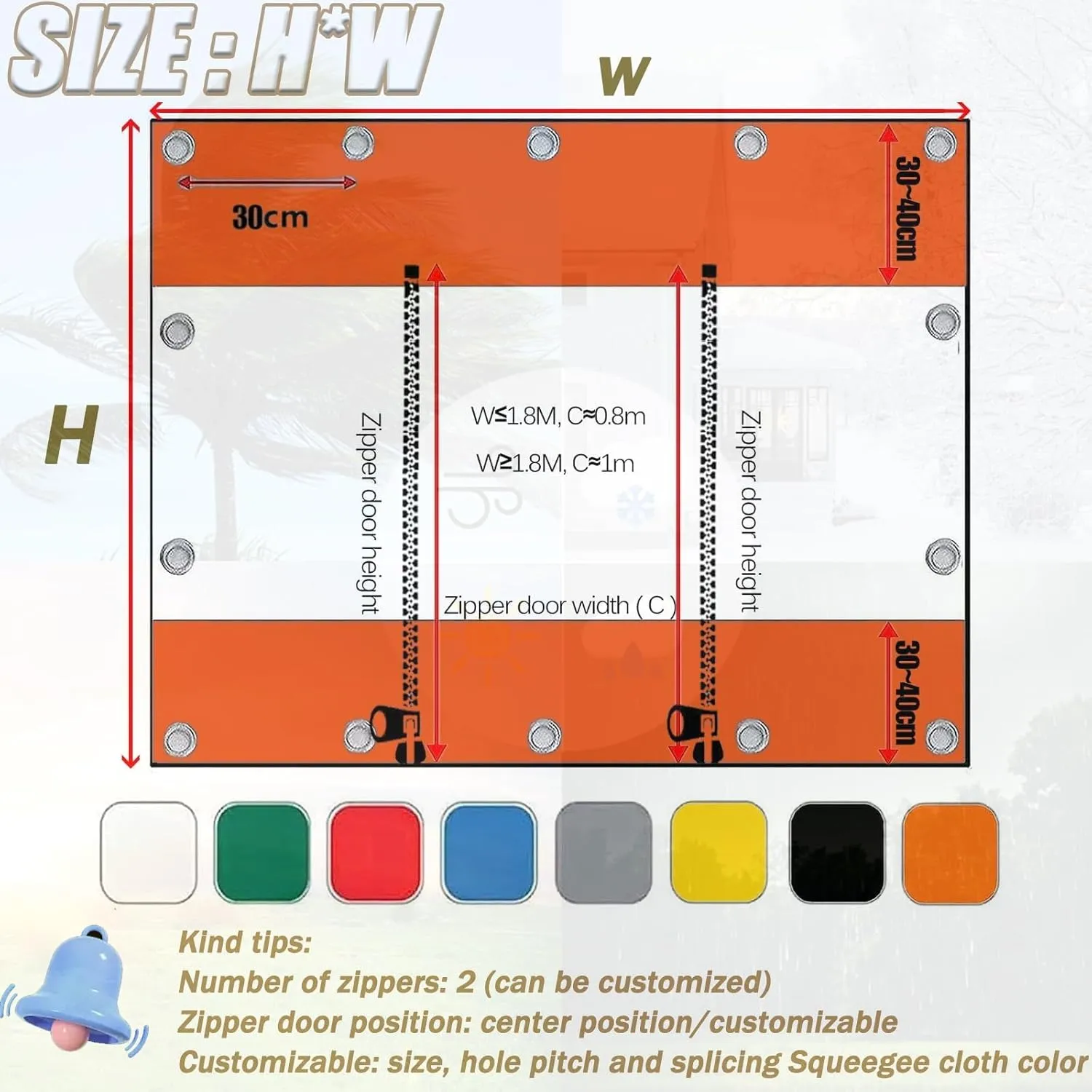 Clear Tarpaulin Waterproof Poly Clear Vinyl Tarp Cover Clear Tarpaulin Waterproof Sheet With Eyelets Plastic Tarp Windproof Transparent Tarpaulin Cover Zipper Transparent Tarpaulin(H*W: 10*20m/394*787