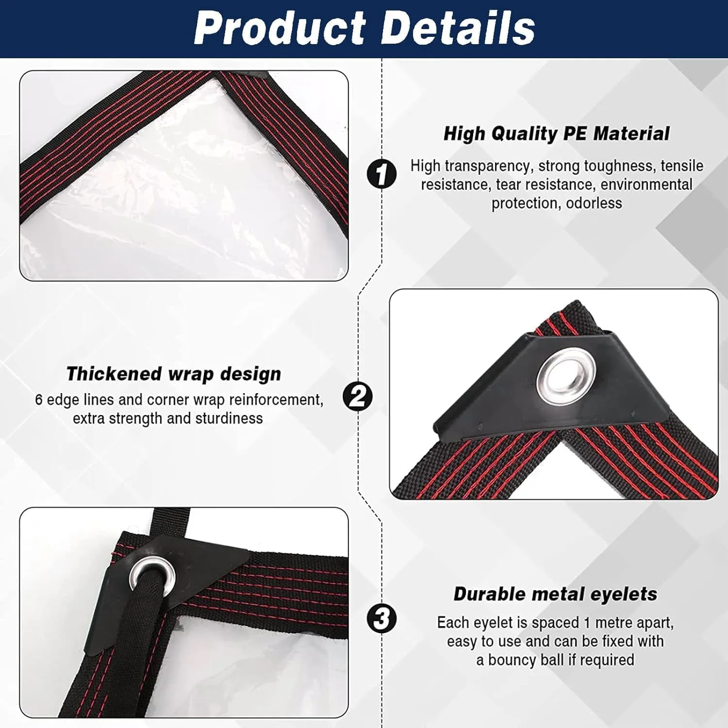 Clear Tarps Waterproof 6X8 with Grommets Clear Vinyl Tarp Heavy Duty Outdoor Clear Plastic Tarp Clear PVC Tarp Covering for Patio Henhouse Porch Canopy Plant Camping