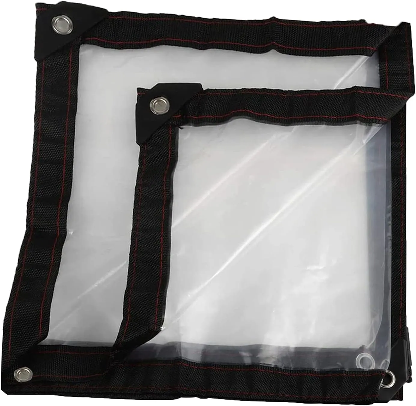 Clear Waterproof Cover Tarp Tarpaulin Sheet, 125g/m² Dustproof Rainproof Multi-Purpose Emergency Rain Shelter Anti-Aging Insulation PE Transparent for Outdoor Camping(6.6'x5'/2x1.5m)