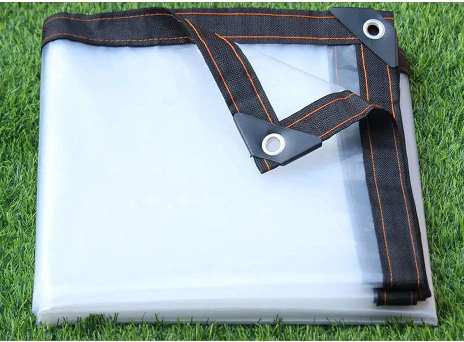 Clear Waterproof Cover Tarp Tarpaulin Sheet, 125g/m² Dustproof Rainproof Multi-Purpose Emergency Rain Shelter Anti-Aging Insulation PE Transparent for Outdoor Camping(6.6'x5'/2x1.5m)