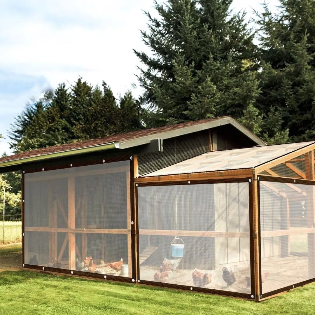 Clear-Waterproof-Tarps-Outdoor-10x12ft, Poly Tarpaulin Tarps Transparent Anti-Tear Thin Cover with Rustproof Grommets for Patio Enclosure Gardening Chicken Coop