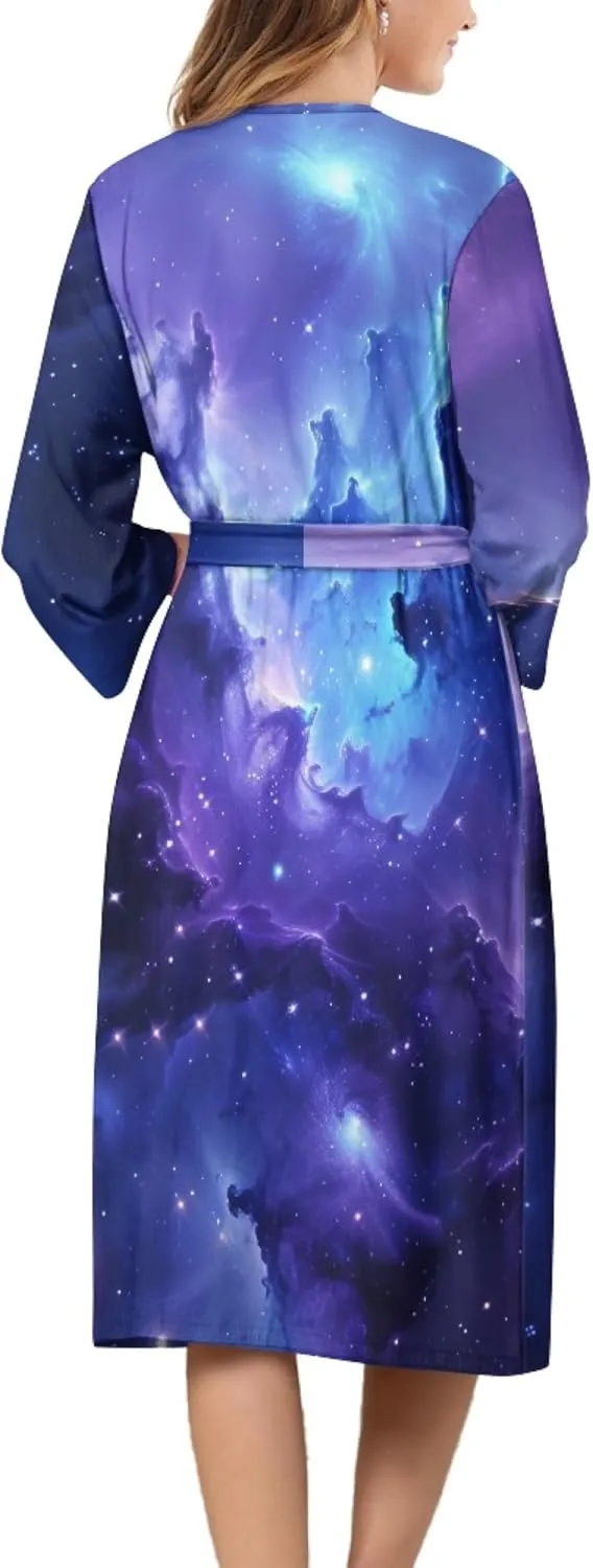 CLOHOMIN Womens Robes Lightweight 3/4 Sleeves Bathrobe Long Sleepwear Nightgrown Home Loungewear
